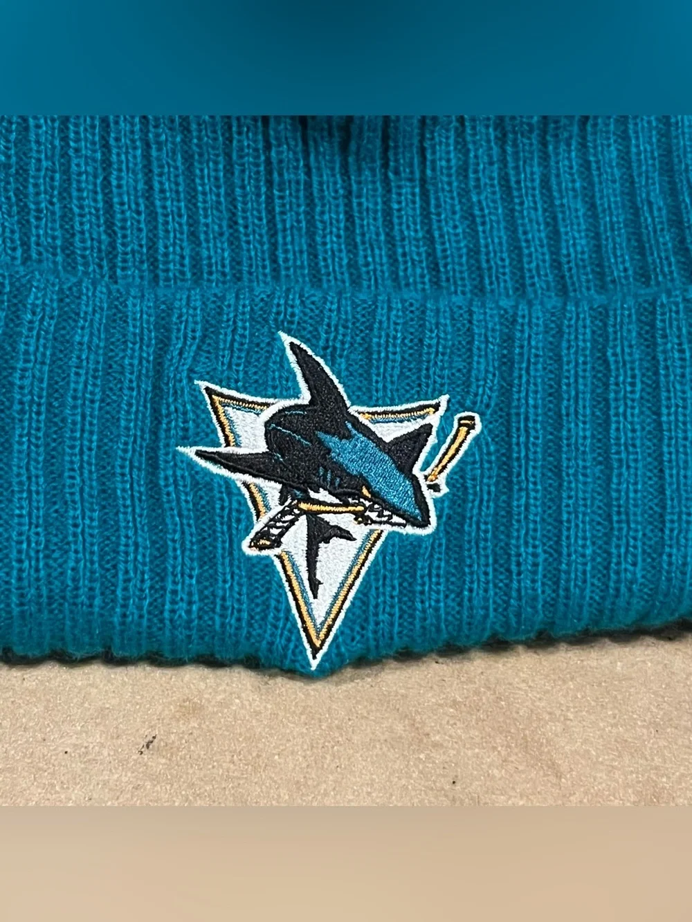 Fanatics NHL San Jose Sharks Teal Ribbed Cuff Beanie